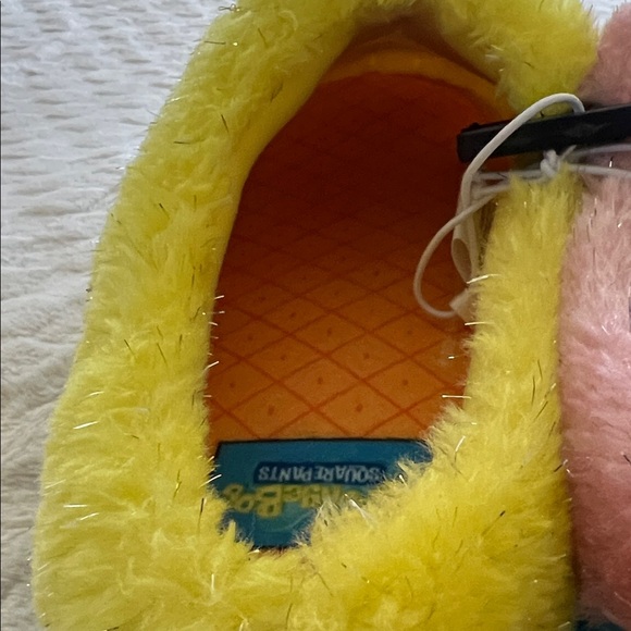 Women’s SpongeBob SquarePants & Patrick Fuzzy Sparkly Slippers - Pink and Yellow - Picture 8 of 10